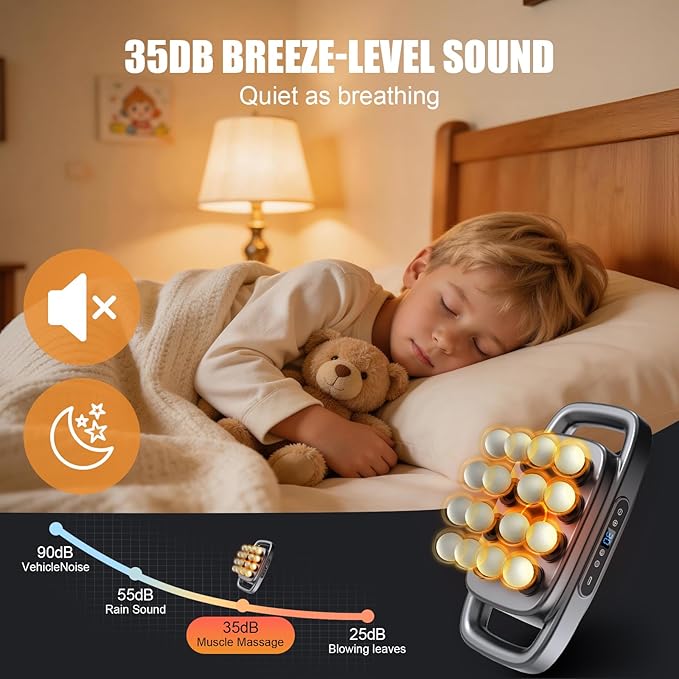 16 Head Massage Gun, 【2026 Upgrade】 12V Motor 60kg Deep Tissue Percussion Massager, 30 Intensity Levels & 3 Smart Modes Multi-Head Back Massager for Legs,Back,Arms,Waist Pain Relief