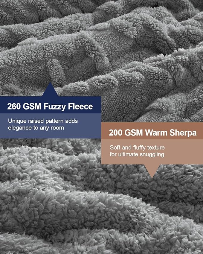 Super Fuzzy Soft Sherpa Fleece Weighted Blanket, 15 lbs Dual Sided Fluffy Heavy Weighted Blankets for Adults - No Bunching with Double Layers of Soft Inner Lining (48"x 72", 15 Pounds)