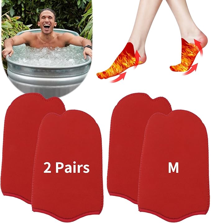 2 Pairs Ice Bath Toe Socks, Cold Plunge Toe Covers, Ice Bath Toe Booties Cold Plunge Toe Booties, Cold Plunge Tub Accessories, Reusable Neoprene Toe Warmers for Cold Plunge at Home