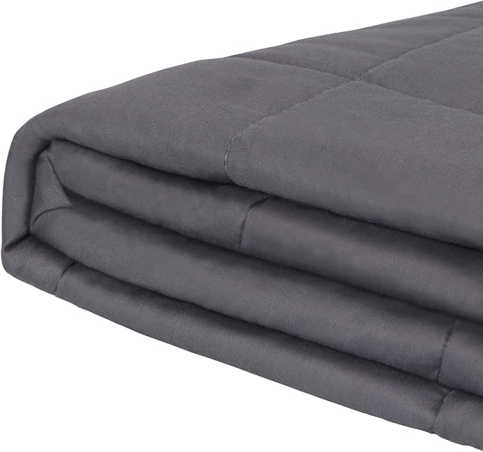 Nova Microdermabrasion Weighted Blanket (15 lbs, 48”x72” Grey) Cooling Breathable Heavy Blanket for Adults All Season Microfiber Material with Glass Beads Soft Thick Comfort Blanket
