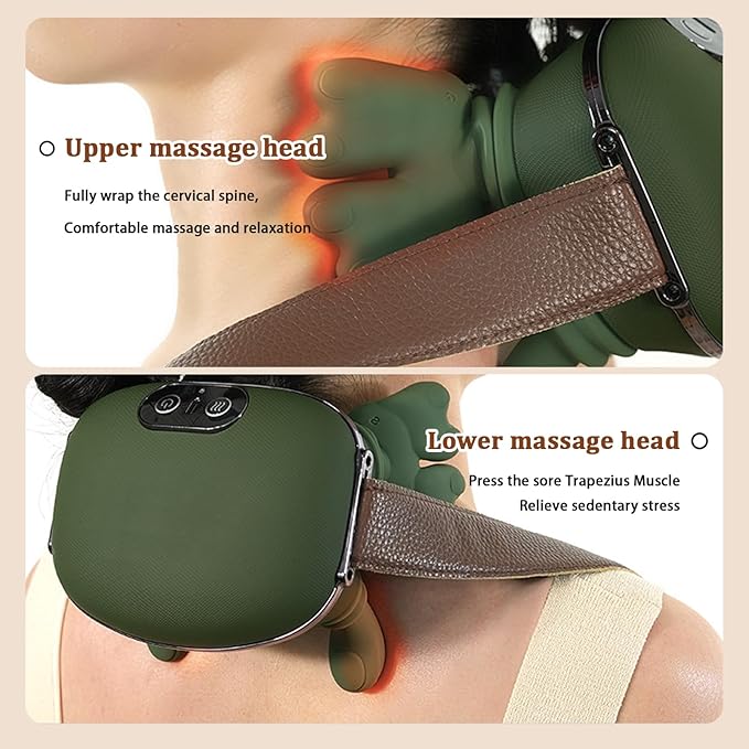 Bionic Hand Heated Neck Massager, Portable Shiatsu Shoulder and Back Massager, 3-Speed Adjustable Rechargeable Massage Master Relief Pain and Muscle Relax for Home, Office and Travel