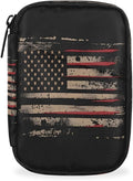 Abstract USA Flag Stripes Travel Pill Organizer Box Weekly Portable Pill Case Daily Pills 7 Day Small Birth Control Pills Container Removable Compartments for Medicine Vitamins Fish Oil