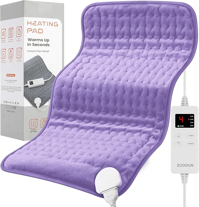 Heating Pad for Women Cramps and Back Pain Relief, Electric Heat Pad with 6 Heat Settings, Moist/Dry Heat, Auto Shut-Off, Soft & Washable, Ideal Gift for Mom, Wife, Daughter
