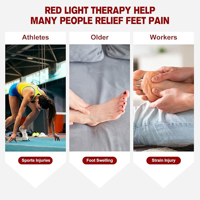 Infrared &Red Light Therapy Devices: Pain Relief 660＆880NM LED for Foot Feet Toes Instep Pain Relief FDA Cleared Device (Two Pads Set)