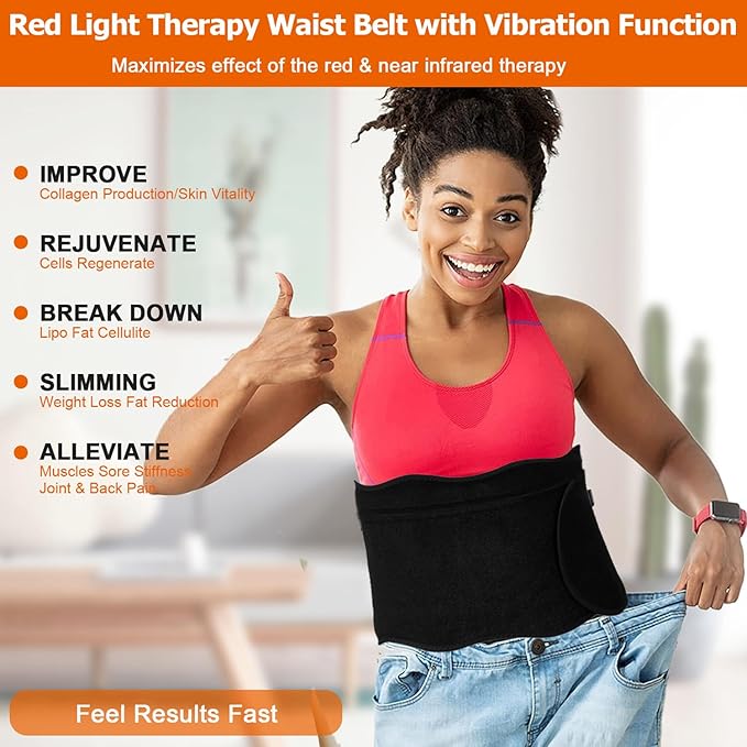 Red Light Therapy for Body, 660nm & 850nm Infrared Red Light Wrap, Upgraded 3 in 1 LED Beads with Timer Remote Control and Vibration Function,for Belt Shoulder Waist