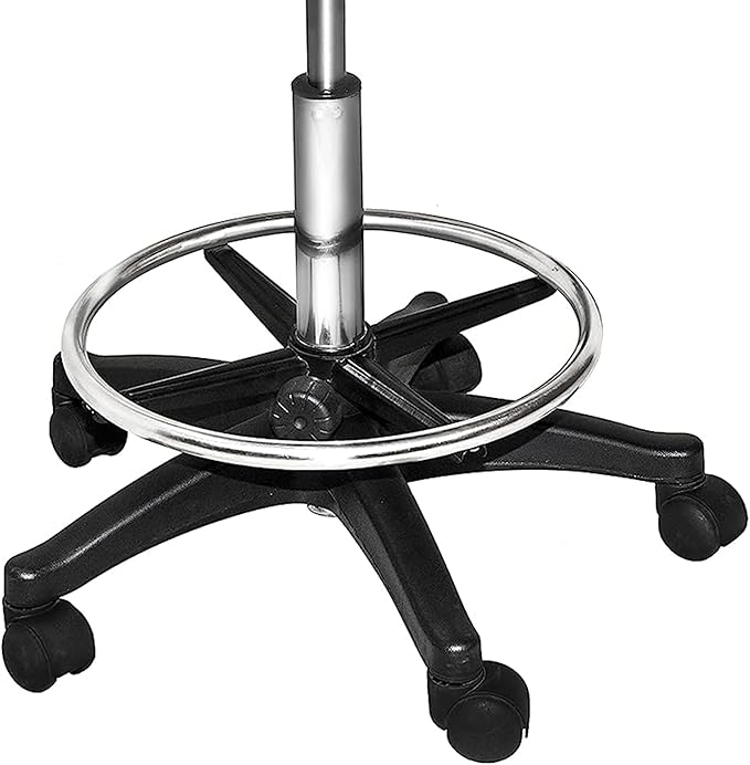 PureSana Chromium Professional James 360-Degree Full Rotational Saddle Cutting Stool with Adjustable Air Life Mechanism & Wheel Casters, Tan