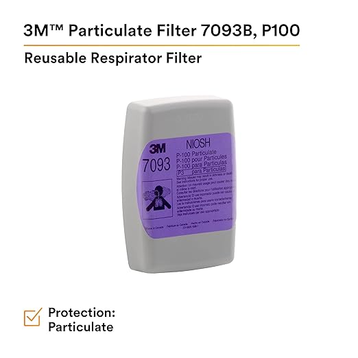 3M P100 Respirator Filter 7093B, 1 Pair, Helps Protect Against Oil and Non-Oil Based Particulates, Asbestos, Mold, Silica, Grinding, Sanding, Welding