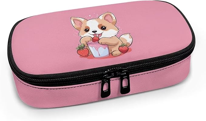 Strawberry Corgi Dog Insulin Cooler Travel Case,Diabetes Carrying Bag for Supplies Keep Medicine Cool While Traveling,Insulin Vial Protector Cooling kit for Storage,Mini Insulated Pack