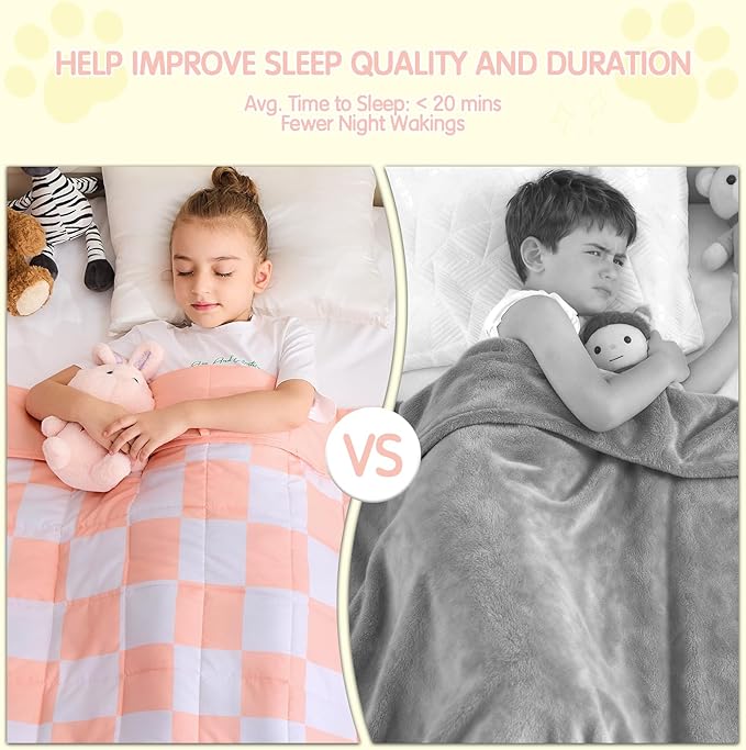yescool Pink Checkered Weighted Blanket 5 Pounds Plaid Weighted Throw Blanket, Heavy Blanket for Sleeping, Tartan Bed Throw Blanket Gifts for 40-60lbs, 36"x48"