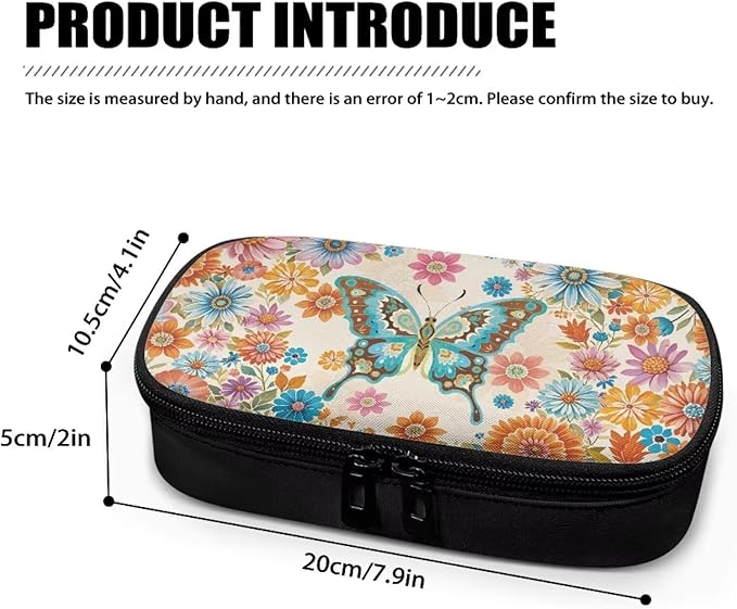 Butterfly Boho Flowers Insulin Cooler Travel Case Diabetic Insulated Organizer Lightweight Cooling Travel Bag for Insulin Pen and Medication Diabetic Supplies