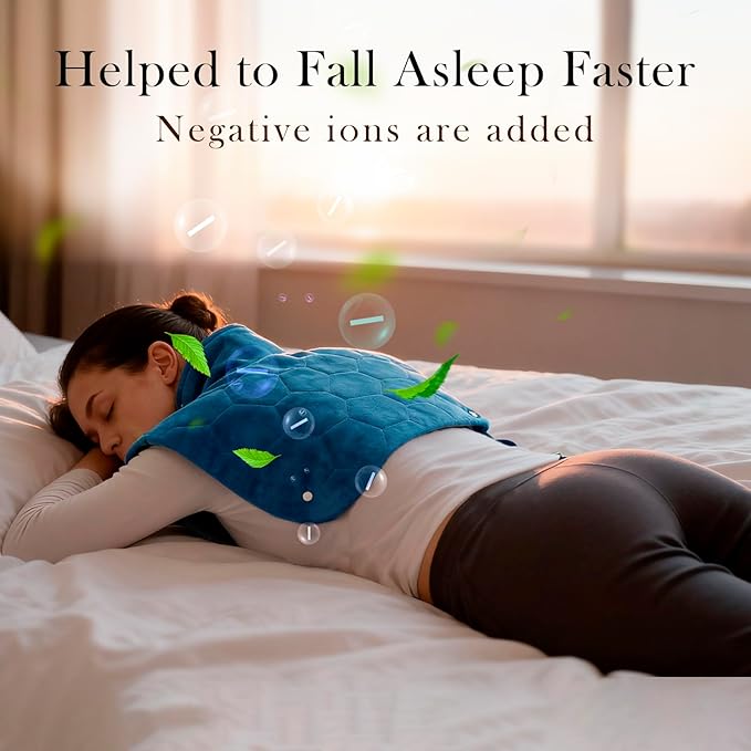 Nalax 30s Fast Heating Pad for Neck and Shoulders and Back, 6X Deeper Far Infrared Pain Relief, 8 Heat Settings Max 159℉, 4H Auto Off, Memory Function, Adjustable Strap, Valentine Gifts Women 24"x 20"