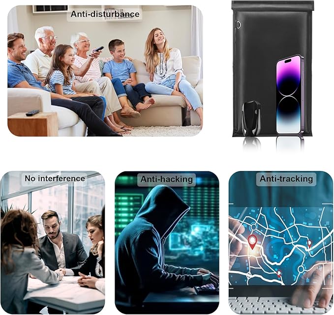 Faraday Bag for Phone, Faraday Pouch for Key Fob, Fireproof & Waterproof Faraday Bags EMP Proof, Faraday Key Fob Protector, Cell Phone Signal Blocker (2 Pack)
