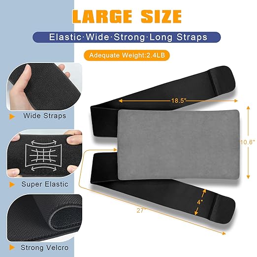 uncn Large Knee Ice Pack Wrap for Instant Knee Pain Relief for injuries reusable 18x10 cold gel bag freeze sleeve wearable with velcro straps long-lasting patch flexible for arms, leg, wrist, elbow