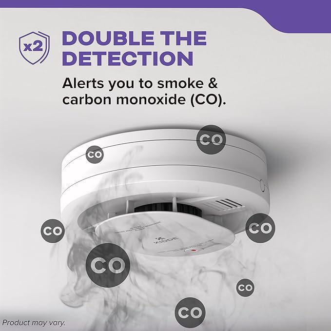 Kidde Smoke and Carbon Monoxide Detector, 10-Year Battery Powered, with Voice Alerts, LED Status Lights, 85 dB Alarm, 5 inches, 30CUD10-V, 1 Pack