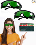 LIGHTMEUP Red Light Therapy Glasses Eye Protection for Infrared & LED Sessions Deep Green Goggles with 200-2000nm Harmful Wavelength Blocking, Maintain Visibility Full-Coverage Adjustable Leg 2 Pairs