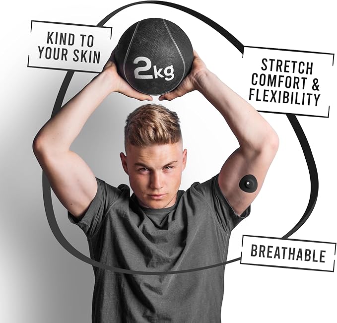 Not Just A Patch Freestyle Libre 3 Plus Sensor Covers (20 Pack) – Breathable, Sweatproof & Secure Hold – Precision-Cut Hole for Ventilation, Enhanced Adhesion & Gentle Support – 10-14 Day Wear - Black