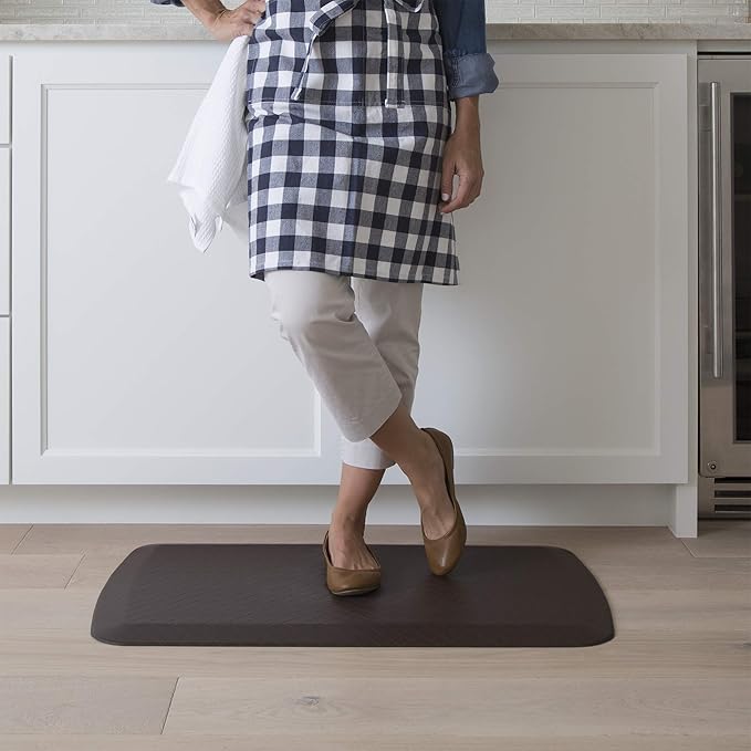 GelPro Basics Anti Fatigue Mats: Ergonomic Gel & Foam Floor Mat for Standing Comfort - Non Slip Cushioned Kitchen Floor Mat or Standup Desk Pad, 20 x 32 x 5/8", Basketweave Truffle