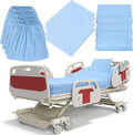 Moukeren 12 Pcs Hospital Bed Sheets Set Deep Pocket Fitted Sheet 36 with Elastic All Around Easy Care Knitted Jersey for Home/Nursing Home (Blue)