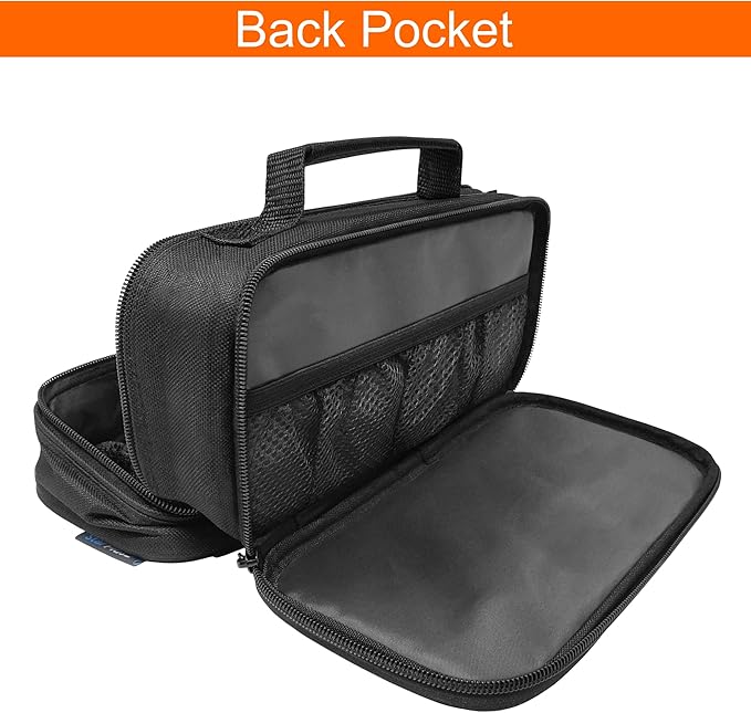 Small Pill Bottle Organizer for Travel, Medicine Bag, Carrier for Prescription Medications - Black