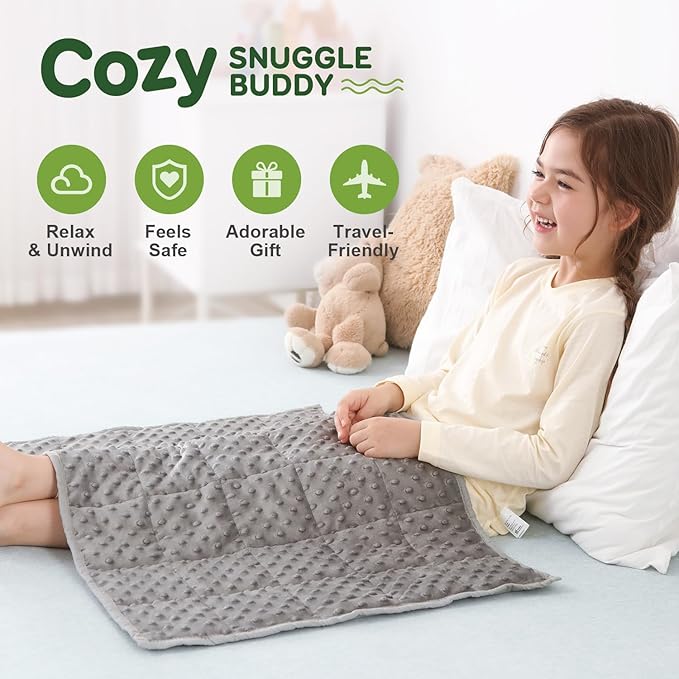 Sivio Weighted Lap Blanket, Weighted Blankets,Soft and Cozy Cooling Heavy Blanket, Calm and Nap, School and Home,2lbs 20 x 30inches, Grey