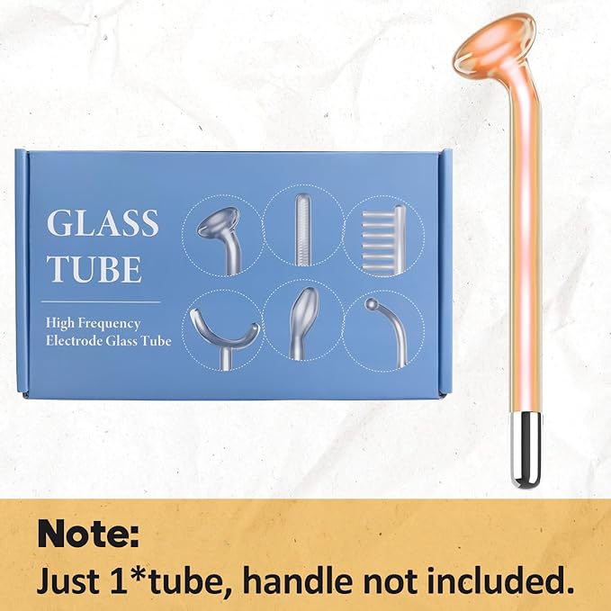 High Frequency Mushroom Glass Tube Replacement for TUMAKOU High Frequency Facial Wand - Orange Accessory (Mushroom Tube) (Orange)