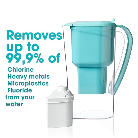 Alkanatur Drops Pitcher - Alkaline High pH 9 + Hydrogenates + Ionizes + Provides Magnesium Removes Chlorine, Metals, Fluorides, Microplastics, and More - Certified UNE 149101:2015