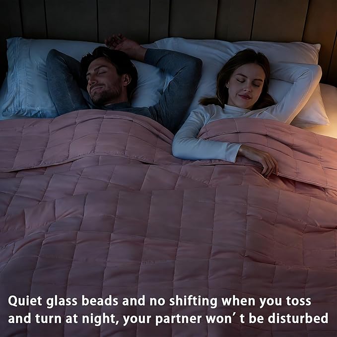 Pink Weighted Blanket for Adults 20lbs, 80"x87", King Size Cooling Heavy Throw Blanket for 130-220lbs, Microfiber Soft Thick Big Blankets Weighted Comforter Gifts for Sleeping