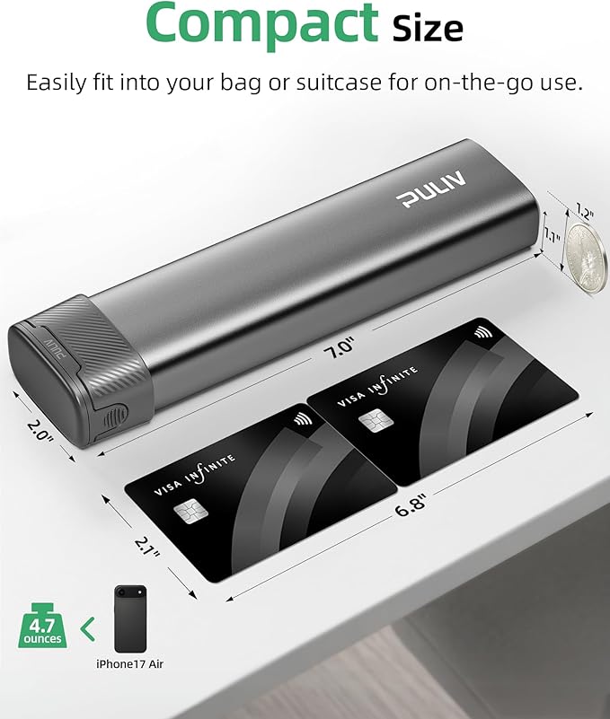 PULIV Metal Weekly Pill Organizer with Sturdy & Sleek Aluminum Alloy Case, Pill Case with Triple Protection Against Spilling, Compact Travel Pill Box 7 Day for Vitamins, Fish Oils, Supplements, Gray