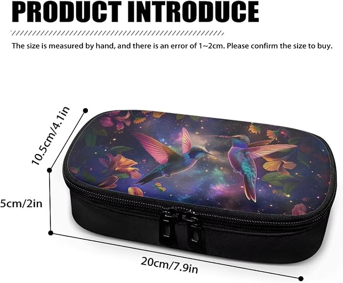 Hummingbirds Floral Print Insulin Pen Cooler Travel Case with Handle Daily Life and Trip Storage Bag for Glucose Meter, Test Strips, Lancets & Diabetic Supplies Easy to Use & Carry