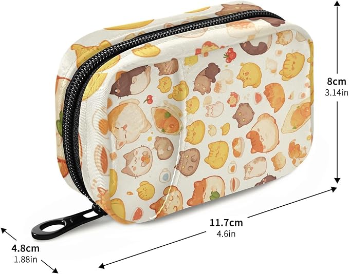 Cute British Shorthair Orange Travel Pill Organizer Weekly Small (Cute) Pill Box 7 Day Pill Case Vitamin Holder Pill Bottle Organizer