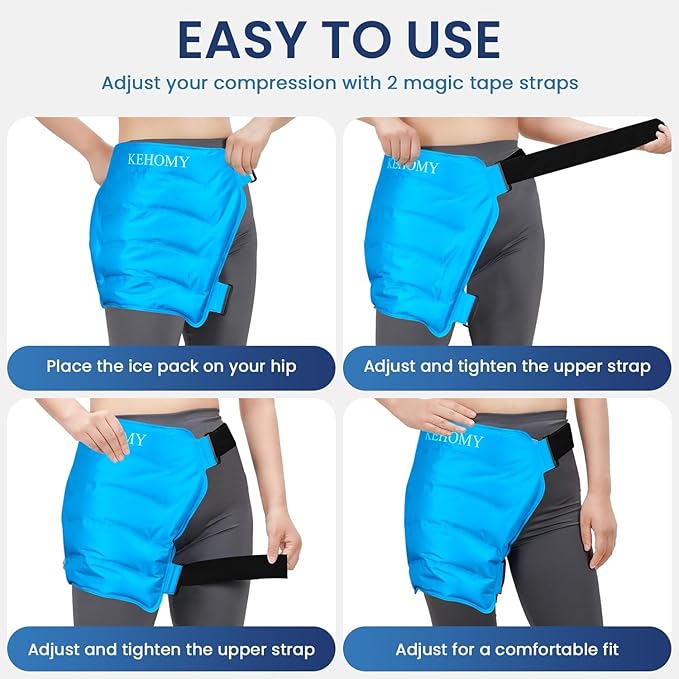 Gel Hip Ice Pack for Injuries, Reusable Cold Pack for Sciatica Pain Relief, After Surgery Recovery Supplies/Gifts for Women/Men, Hot and Cold Therapy Ice Wrap for Knee/Back/Shoulder