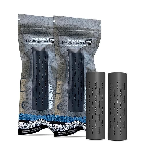 GOFILTR Magnesium Alkaline Water Infuser (2 Pack) 9.5 pH + Electrolytes for Any Water Bottle/Small Pitcher, 750 Refills / 3 Months, 2 Ionized Mineral Water Infusers