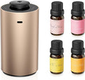 Airversa Waterless Essential Oil Diffuser Starter Kit with 4 x 10mL Fragrance Scent Oil, Battery Operated Mini Scent Air Machine Portable Diffuser for Home Car Office, ANX Titanium Kit-A