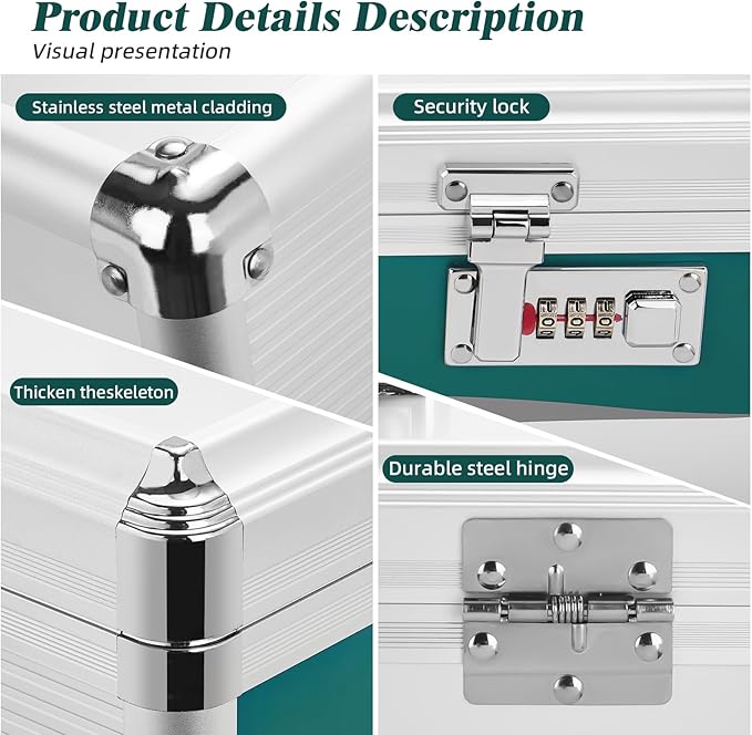 Glosen Medicine Lock Box with Combination Lock,Medication lock box【Large 14x 8.5 x 7.5 Inch】,medical box organizer