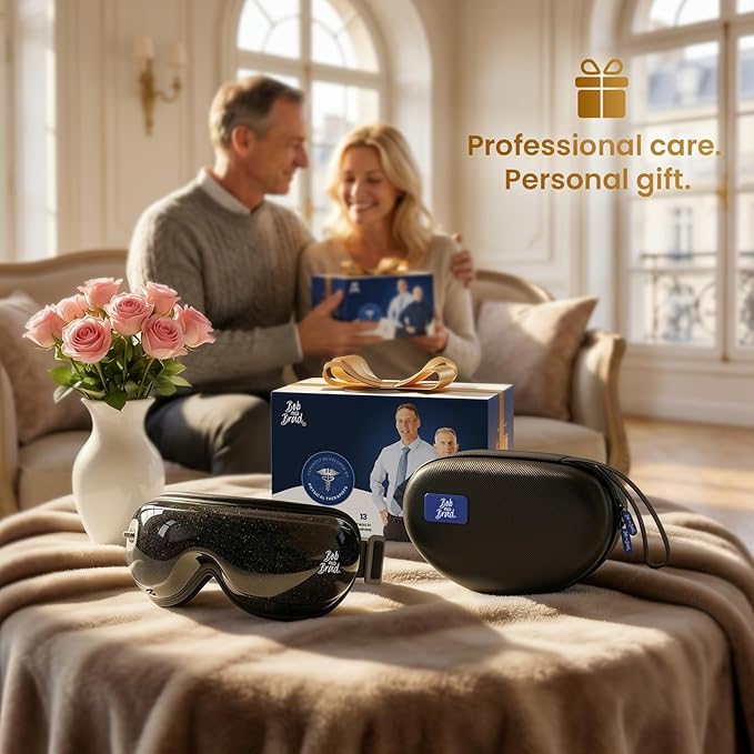 BOB AND BRAD Zero Pro Ultra-Quiet Eye Massager with Heat and Cooling, 35dB FSA Eligible HSA Lightweight Eye Massager with Scroll Button for Migraine, Dry Eyes, Eye Strain Relief, Gift for Women Men
