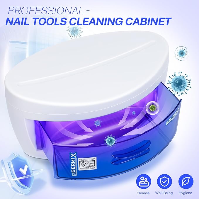 Sterilizer For Nail Tools,LXIANGN Large Capacity 8 W Multipurpose Nail Tools Cleaning Box Nail Sterilizer Cabinet Drawer For Barber Cutting Scissors Nipper Nail Art Tool