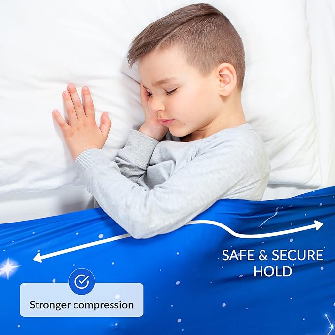 ODOXIA Sensory Compression Blanket | Spandex Bed Sheet for Kids & Adults | Deep Relaxing Feeling | Star Theme | Breathable & Stretchable | Full