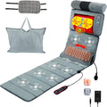 Full Body Massage Mat with Heat & Neck Lumbar Massager Pillow,Multifunctional Back Heated Mattress Pad with 10 Vibration Motors, 3 Heating Pads & 9 Massage Modes, for Neck Back Leg Pain Relief