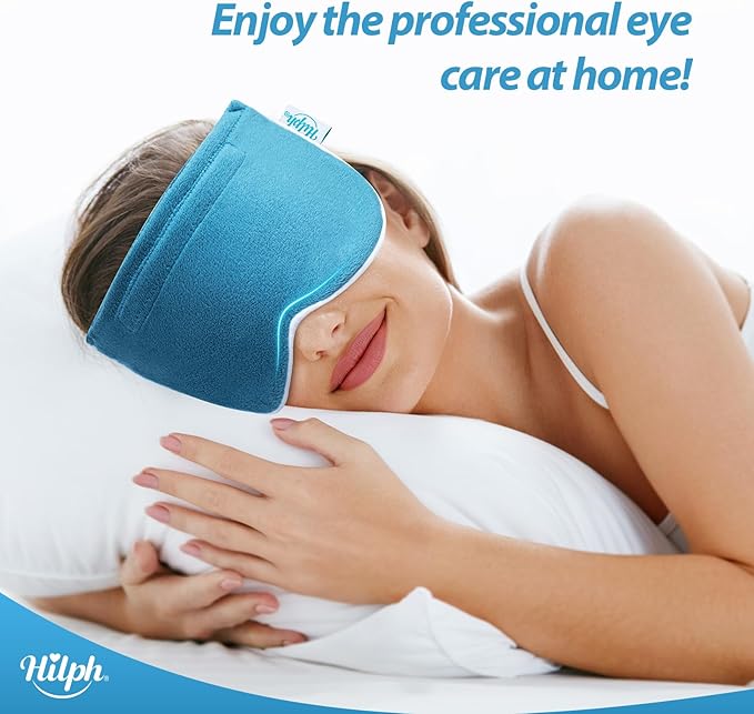 Hilph Microwave Heated Eye Mask for Dry Eyes with 3D Contoured - Zero-Pressure Design Moist Heat Therapy Warm Eey Compress to Relieve Stye, Fatigue, Migraine, Perfect for Sleeping & Meditation