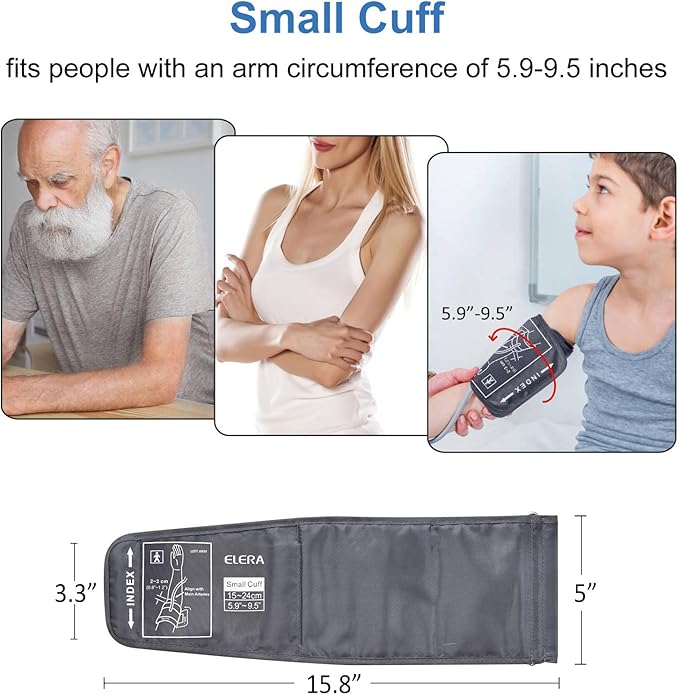 Pediatric Blood Pressure Cuff for Kids & Women - Small Child Replacement BP Cuff (5.9-9.5 Inch Arm Circumference), Compatible with Most Monitors - with 6 Connectors