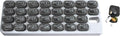 Monthly Med Organizer with 31 Daily Removable Pill Pods for Home, Work, Travel, Numbered Pillboxes for Supplements & Vitamins (Grey)
