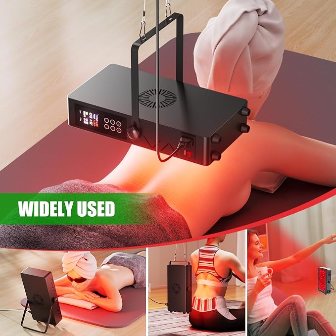 Red Light Lamp with Protective Glasses, 100W Near Infrared Light, 660nm 850nm High Power Panel, 7 Time Settings, 5 Brightness, 3 Light Modes