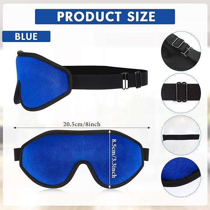 Coume Sleep Mask for Kids 3D Light Block Sleeping Blindfold Memory Foam Contoured Eye Mask with Adjustable Strap Zero Pressure Eye Cover for Boys Girls for Travel Home Office Meditation(Dark Blue)