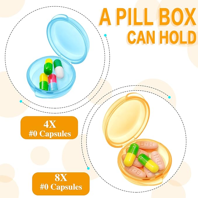 Patelai 6 Packs Small Pill Organizer Box, Travel Pill Container Portable Daily Mini Medicine Case Holder for Pocket Purse Briefcase Cod Liver Oil Jewelry Beads Earplug Storage Box(Fresh Color)