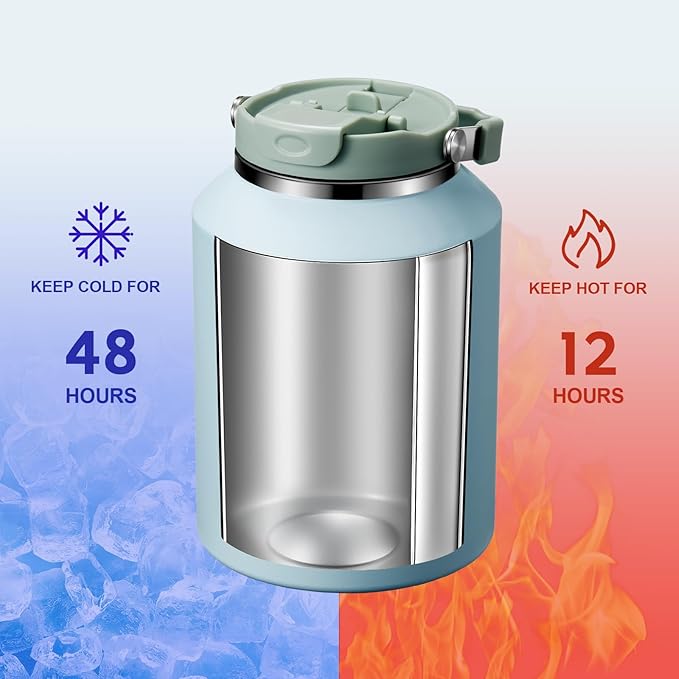 Gpeng 40 oz Tumbler with Handle, Water Bottles with Straw Lid, Insulated Stainless Steel Travel Mug Cup Holder Friendly, Keep Drinks Cold or Hot for 48+ Hours