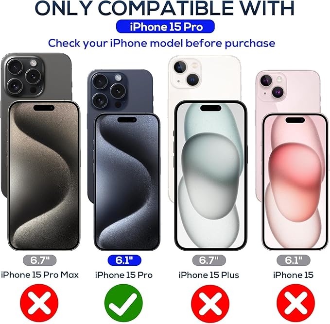 Screen Protector for iPhone 15 Pro [6.1 Inches],2 pcs Colorless Anti-Blue Light Tempered Glass Films, HD Clear, 9H Hardness, No Bubbles, Case Friendly