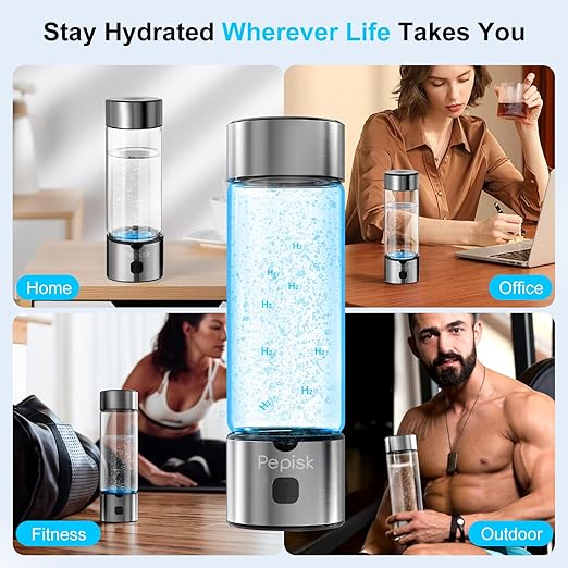 Hydrogen Water Generator Bottles, Hydrogenated Water Bottle with SPE PEM Technology, 460ml(16OZ) Hydrogen Water Bottle Generator for Home, Office, and Travel-Certified H2 Generator-Gift Box