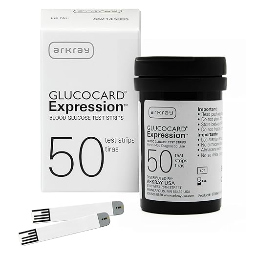 ARKRAY GLUCOCARD Expression Glucose Test Strips - No Coding, 0.8 Microliter & Fast 6-Second Results - Compatible with GLUCOCARD Expression Blood Glucose Meter - 50 Count