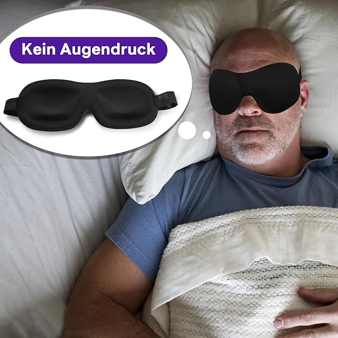 SkiBeaut Eye Sleep Mask for Side Sleeper, 4 Pack Night Blindfold Light Blocking 3D Sleeping Eye Masks for Men Women