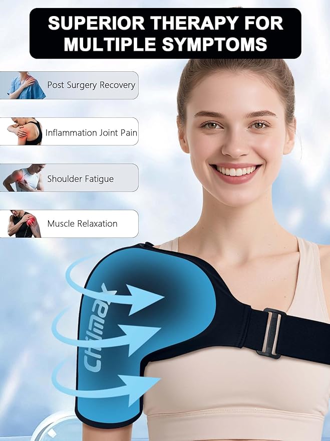 Shoulder Ice Pack Wrap, Reusable Hot and Cold Therapy Compression Wrap for Rotator Cuff, Arm, and Shoulder Periarthritis Pain Relief, Fatigue Reduction,Post-Surgical Rehabilitation
